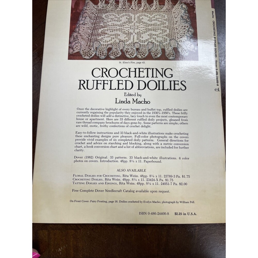 Vintage 1982 Crocheting Ruffles Doilies Patterns Dover Needlework Series - Picture 6 of 11